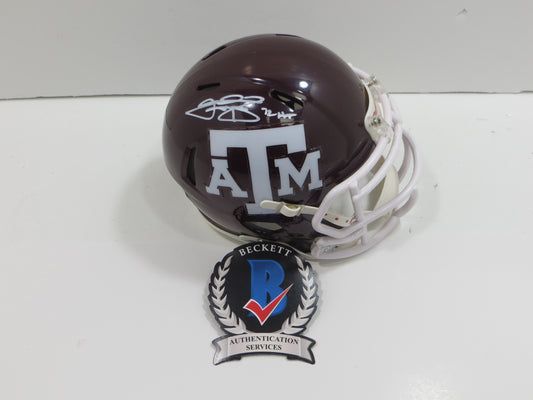 JOHNNY MANZIEL SIGNED TEXAS A&M AGGIES MAROON MINI HELMET w/Heisman BAS