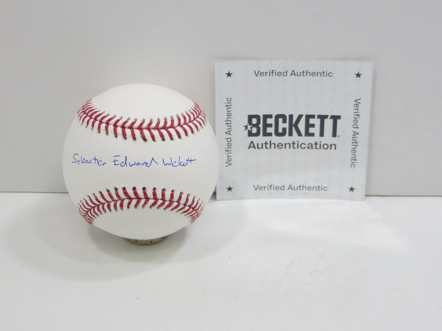 SEBASTIAN WALCOTT TEXAS RANGERS SIGNED FULL NAME SIGNATURE OML BASEBALL BAS