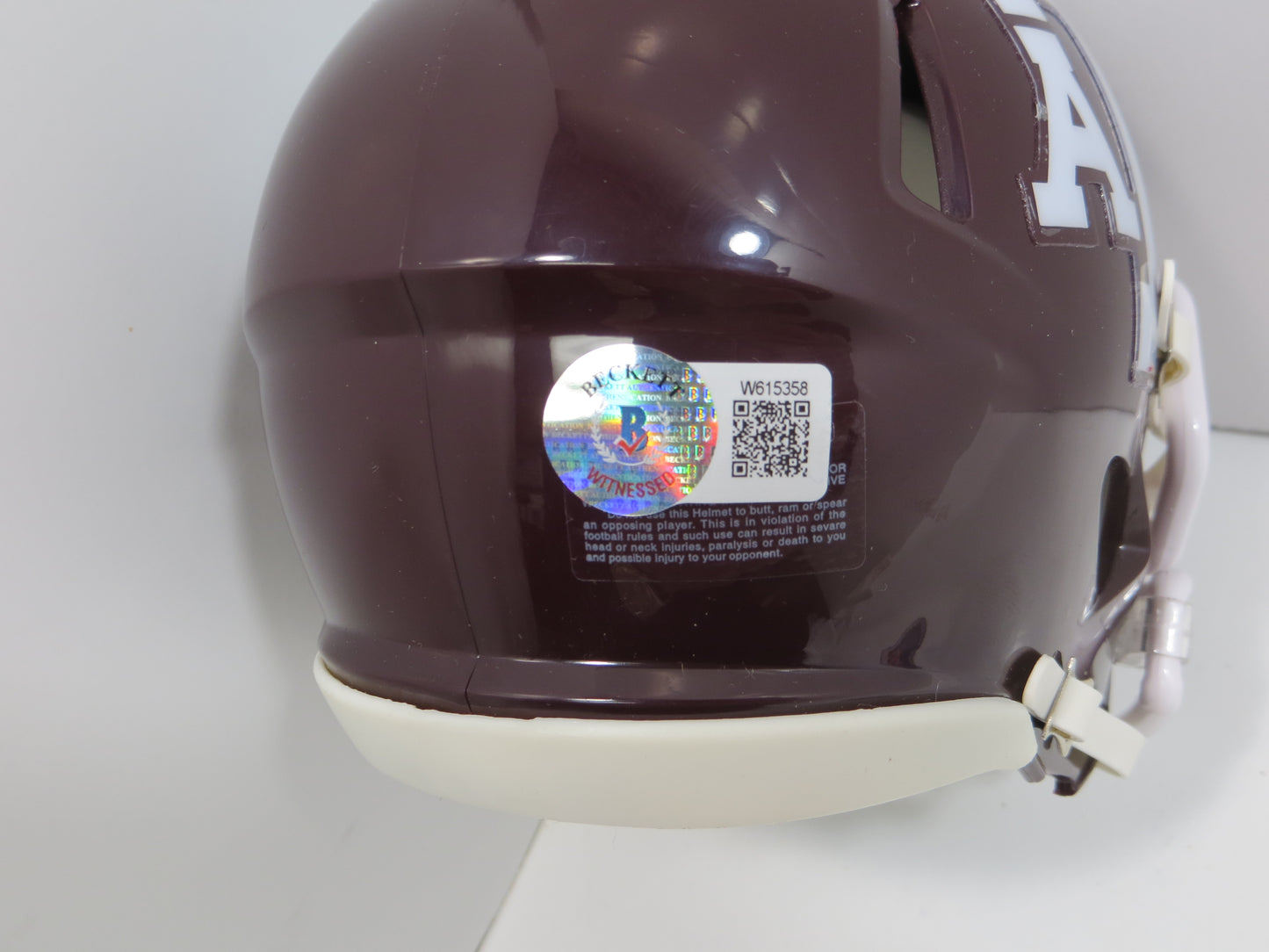 JOHNNY MANZIEL SIGNED TEXAS A&M AGGIES MAROON MINI HELMET w/Heisman BAS