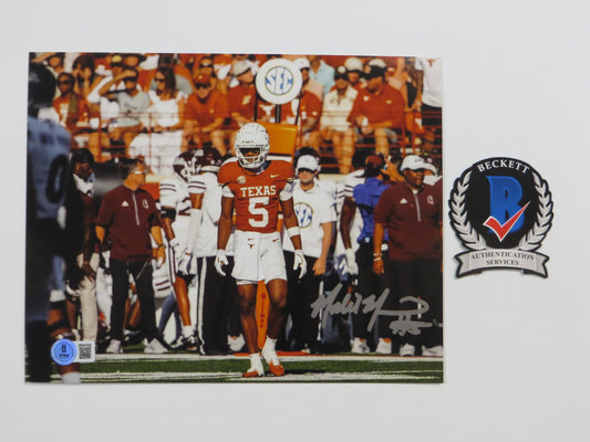 MALIK MUHAMMAD Texas Longhorns Burnt Orange Jersey SIGNED 8x10 PHOTO BAS COA
