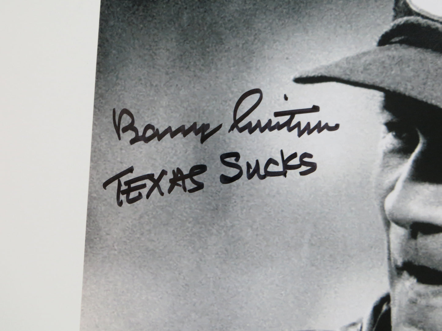 BARRY SWITZER OKLAHOMA OU SOONERS SIGNED 16x20 w/Texas Sucks BAS COA