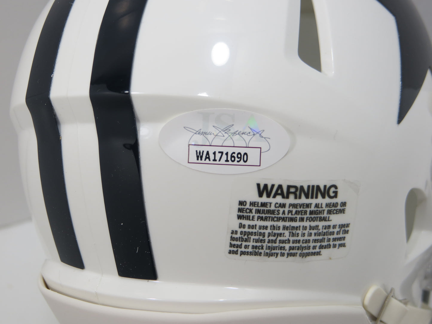 BOB LILLY SIGNED DALLAS COWBOYS MINI WHITE THROWBACK HELMET w/3 INSCs JSA