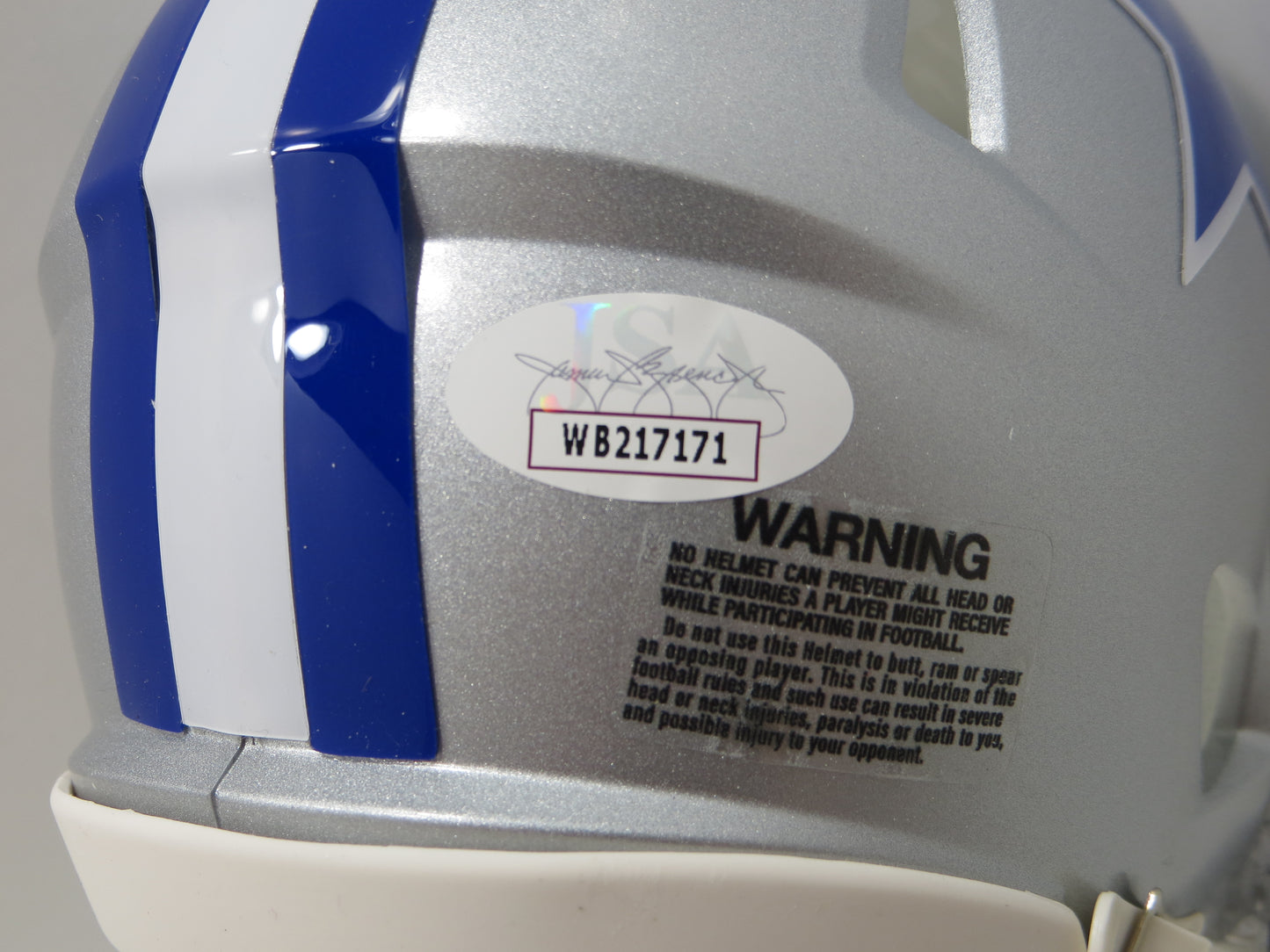 BOB LILLY SIGNED DALLAS COWBOYS RIDDELL MINI TB HELMET w/HOF 80 JSA COA