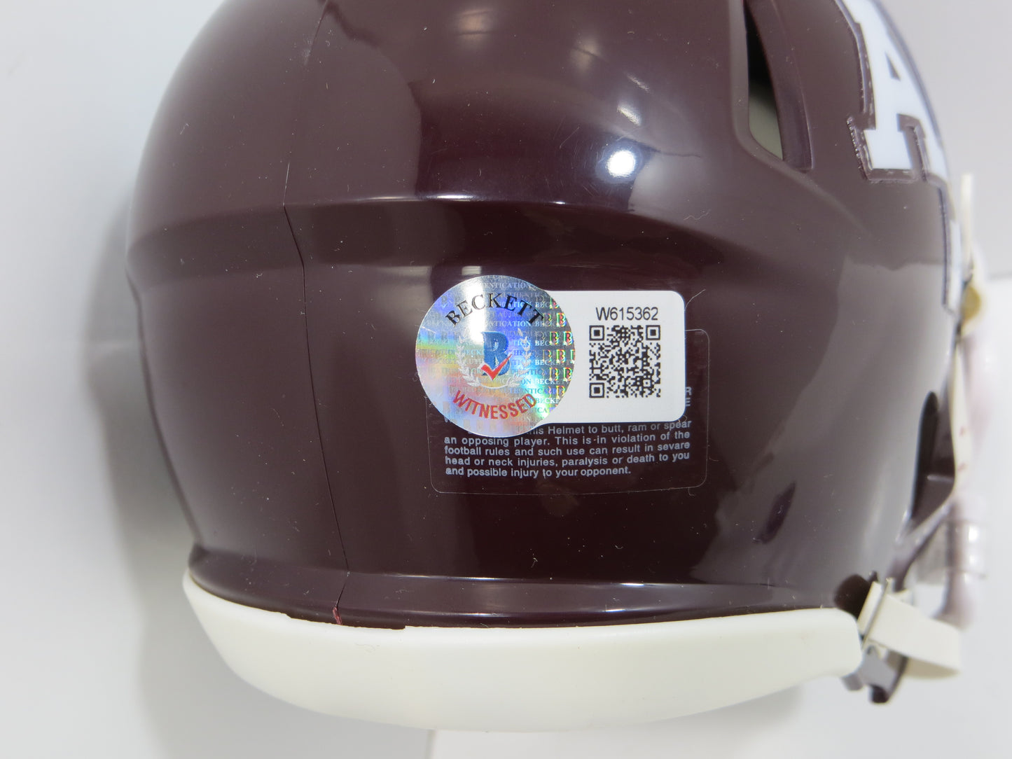 JOHNNY MANZIEL SIGNED TEXAS A&M AGGIES MAROON MINI HELMET w/Heisman BAS