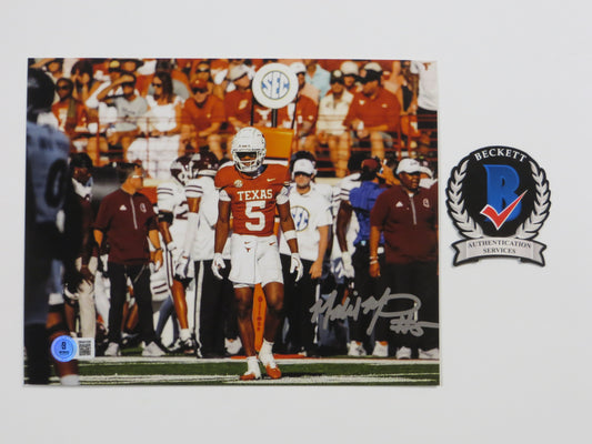 MALIK MUHAMMAD Texas Longhorns Burnt Orange Jersey SIGNED 8x10 PHOTO BAS COA