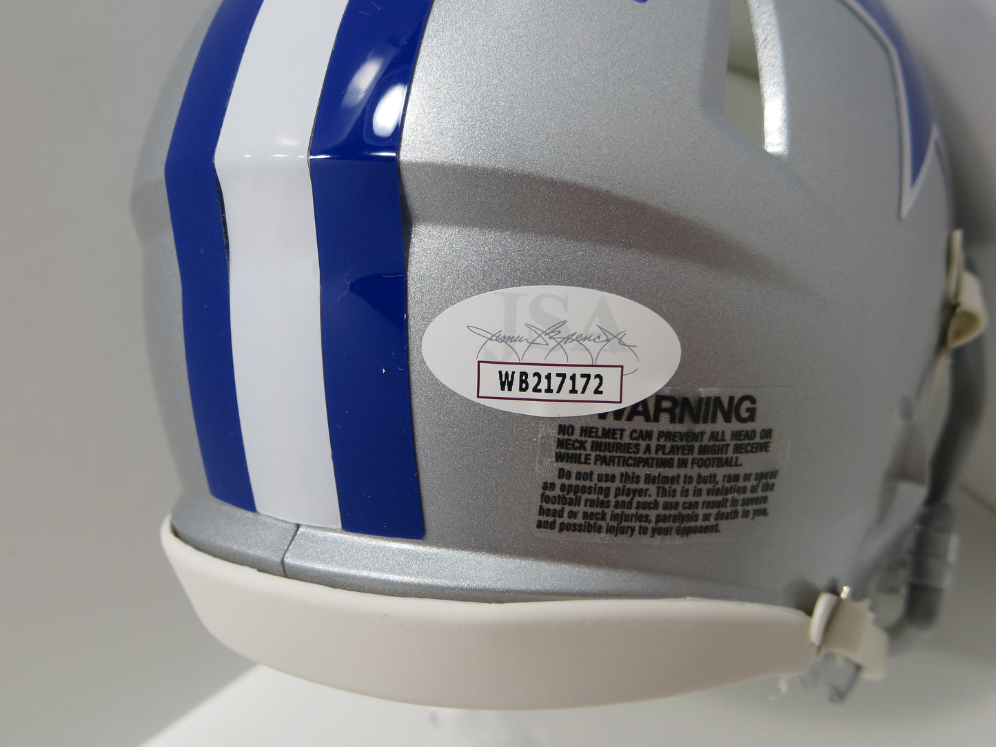 BOB LILLY SIGNED DALLAS COWBOYS RIDDELL MINI TB HELMET w/HOF 80 JSA COA
