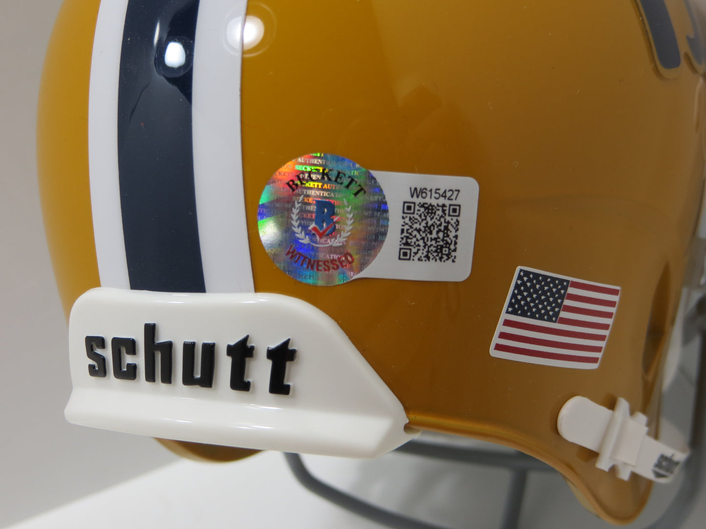 TONY DORSETT SIGNED PITT PANTHERS THROWBACK MINI HELMET w/76 HEISMAN BAS