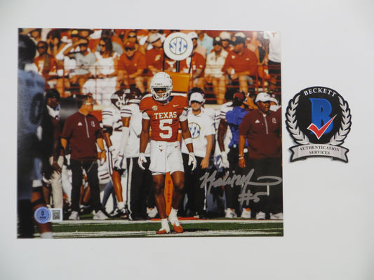 MALIK MUHAMMAD Texas Longhorns Burnt Orange Jersey SIGNED 8x10 PHOTO BAS COA