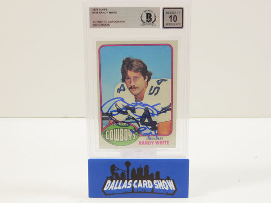 RANDY WHITE SIGNED 1976 Topps #158 BGS BAS SLAB AUTO 10 Cowboys Rookie