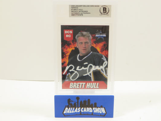BRETT HULL DALLAS STARS SIGNED 2025 Jan Dallas Card Show BGS BAS SLAB