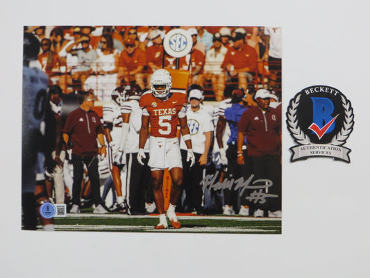 MALIK MUHAMMAD Texas Longhorns Burnt Orange Jersey SIGNED 8x10 PHOTO BAS COA