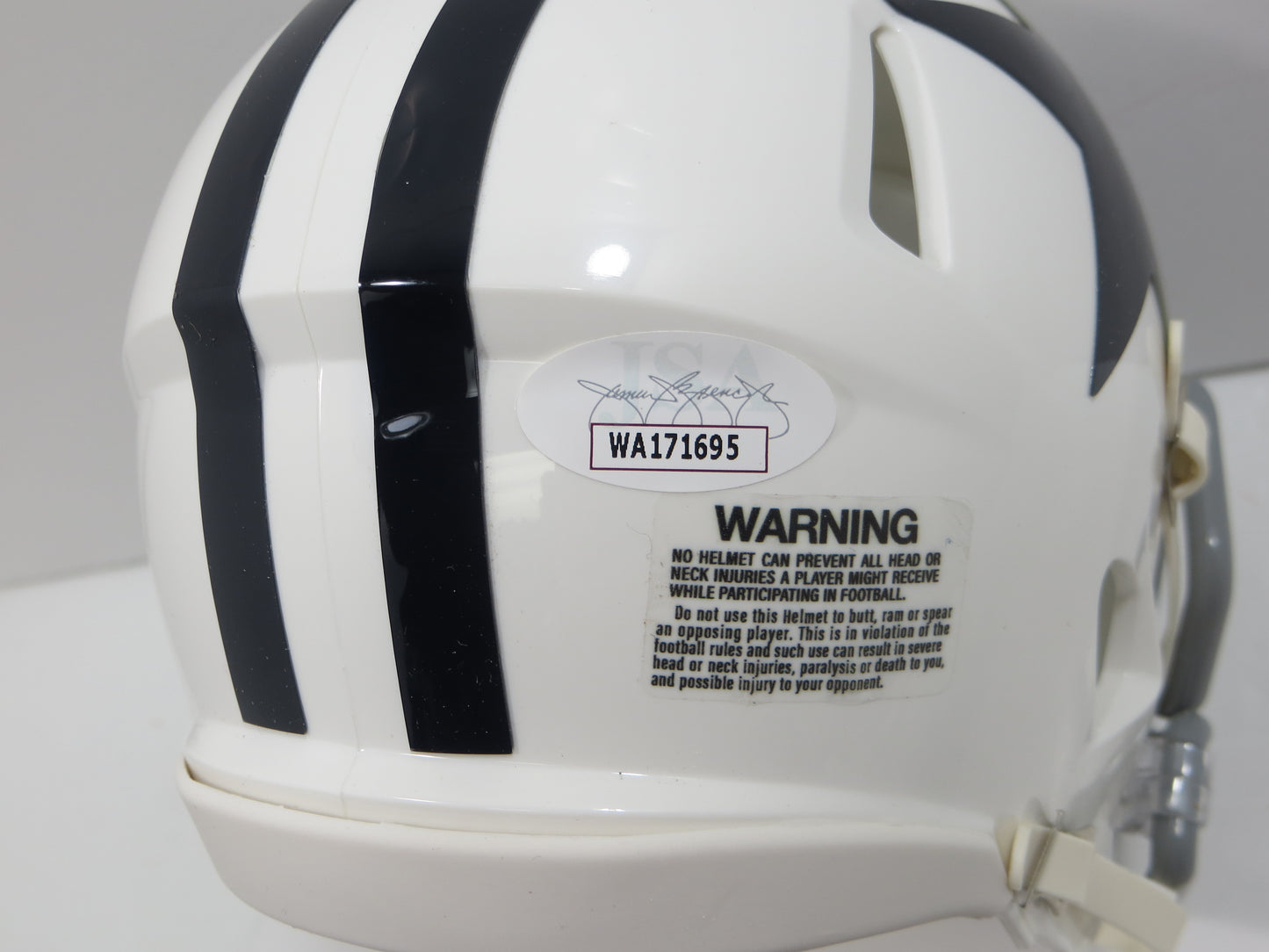 BOB LILLY SIGNED DALLAS COWBOYS MINI WHITE THROWBACK HELMET w/3 INSCs JSA