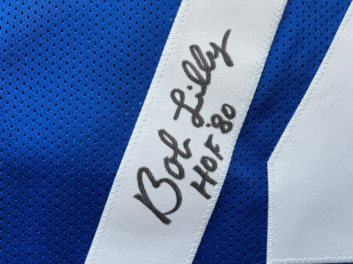 BOB LILLY SIGNED BLUE JERSEY Size 2XL Dallas Cowboys w/HOF 80 BAS COA