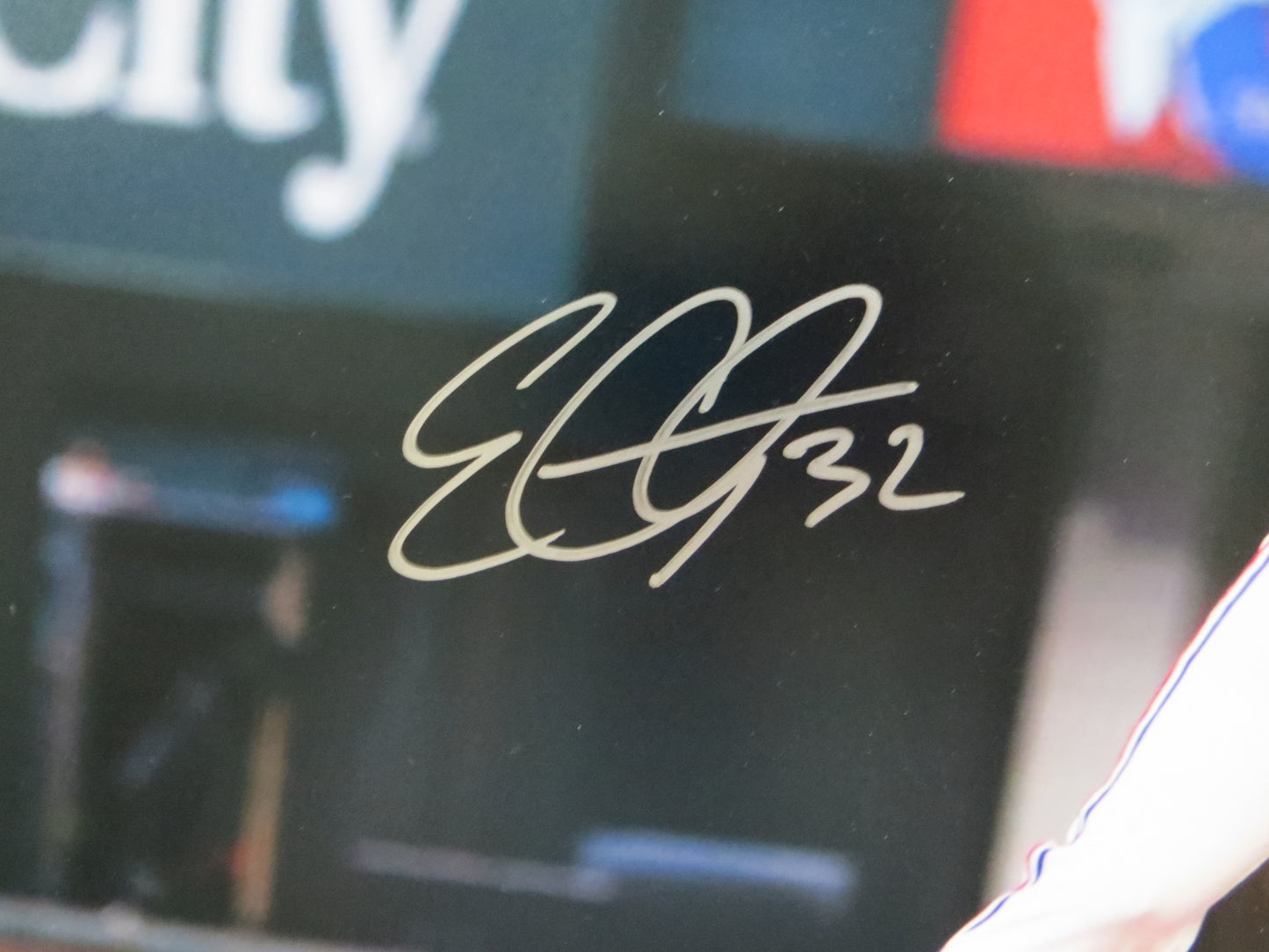 EVAN CARTER TEXAS RANGERS SIGNED 16x20 PHOTO Globe Life Field at Bat BAS COA