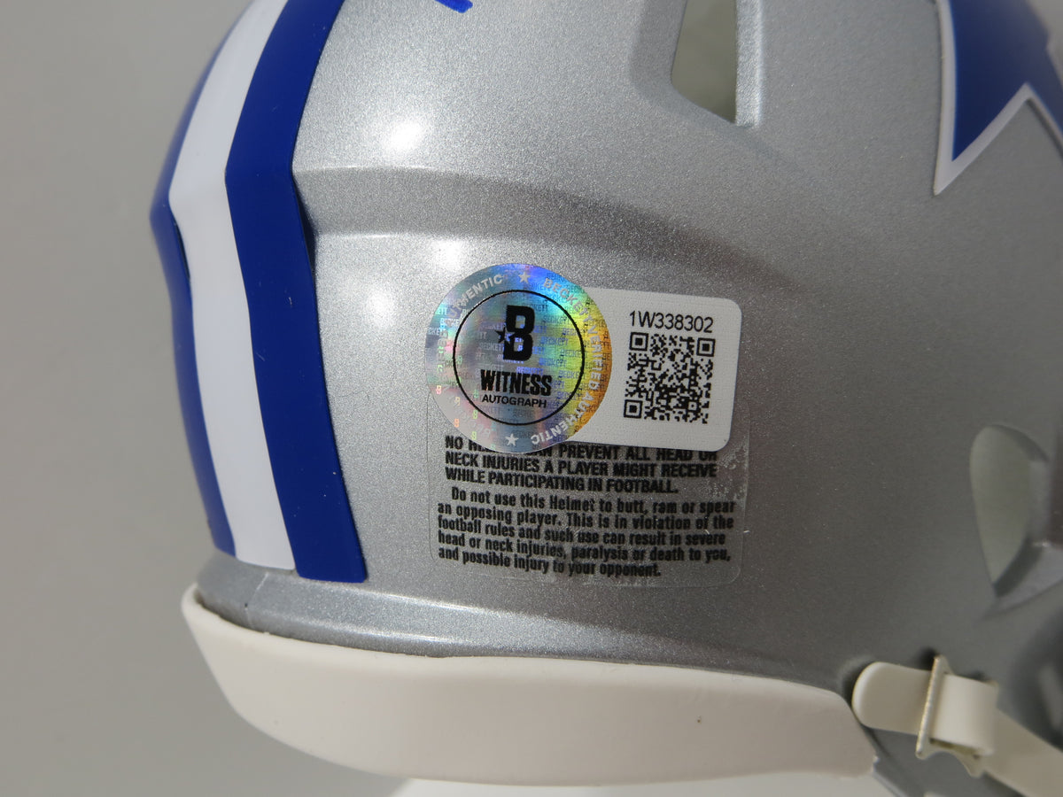 Lilly Riddell BOB LILLY SIGNED DALLAS COWBOYS RIDDELL MINI TB HELMET w/HOF 80 BAS CO ...