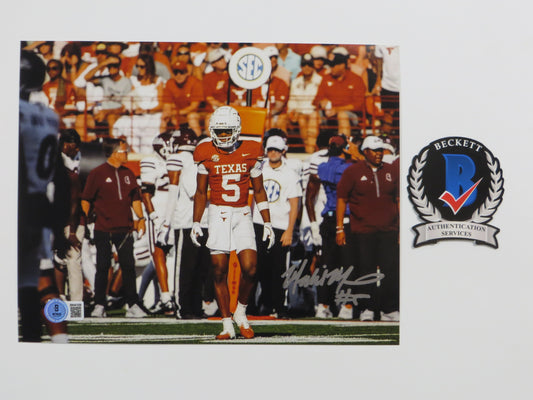 MALIK MUHAMMAD Texas Longhorns Burnt Orange Jersey SIGNED 8x10 PHOTO BAS COA