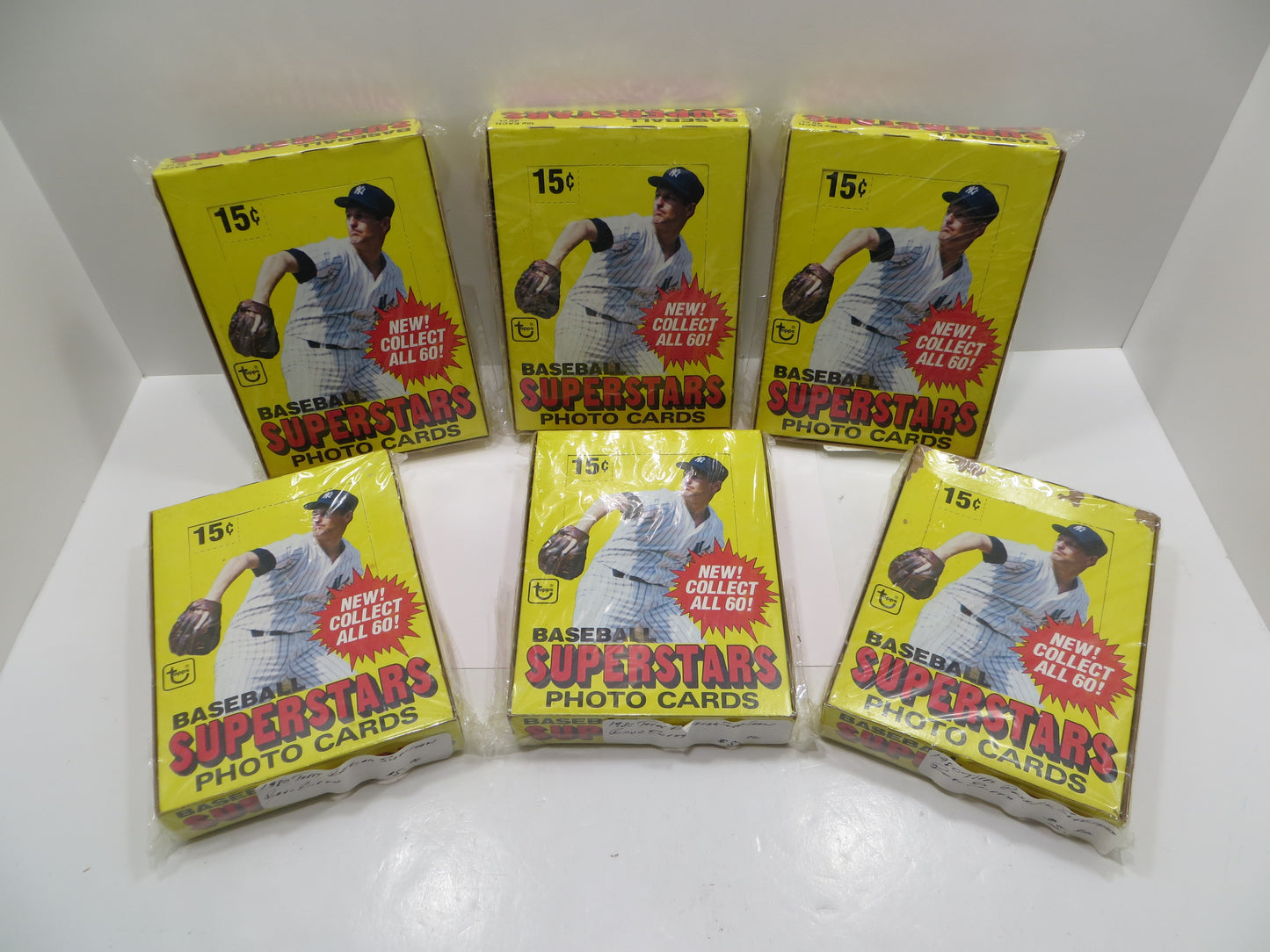 1980 TOPPS BASEBALL SUPERSTARS PHOTO CARDS EMPTY WAX BOX Lot of 6 BOXES