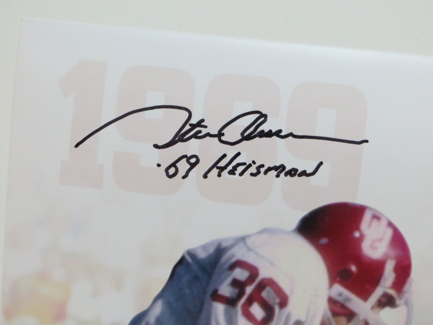 OKLAHOMA OU SOONERS HEISMAN BILLY SIMS STEVE OWENS JASON WHITE SIGNED Custom 16x20 BAS