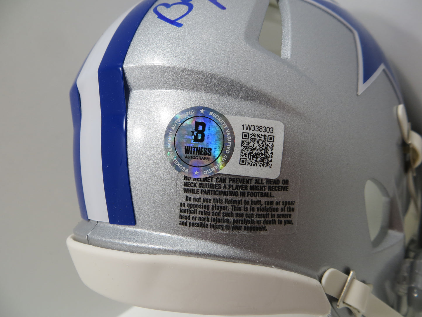 BOB LILLY SIGNED DALLAS COWBOYS RIDDELL MINI TB HELMET w/HOF 80 BAS COA