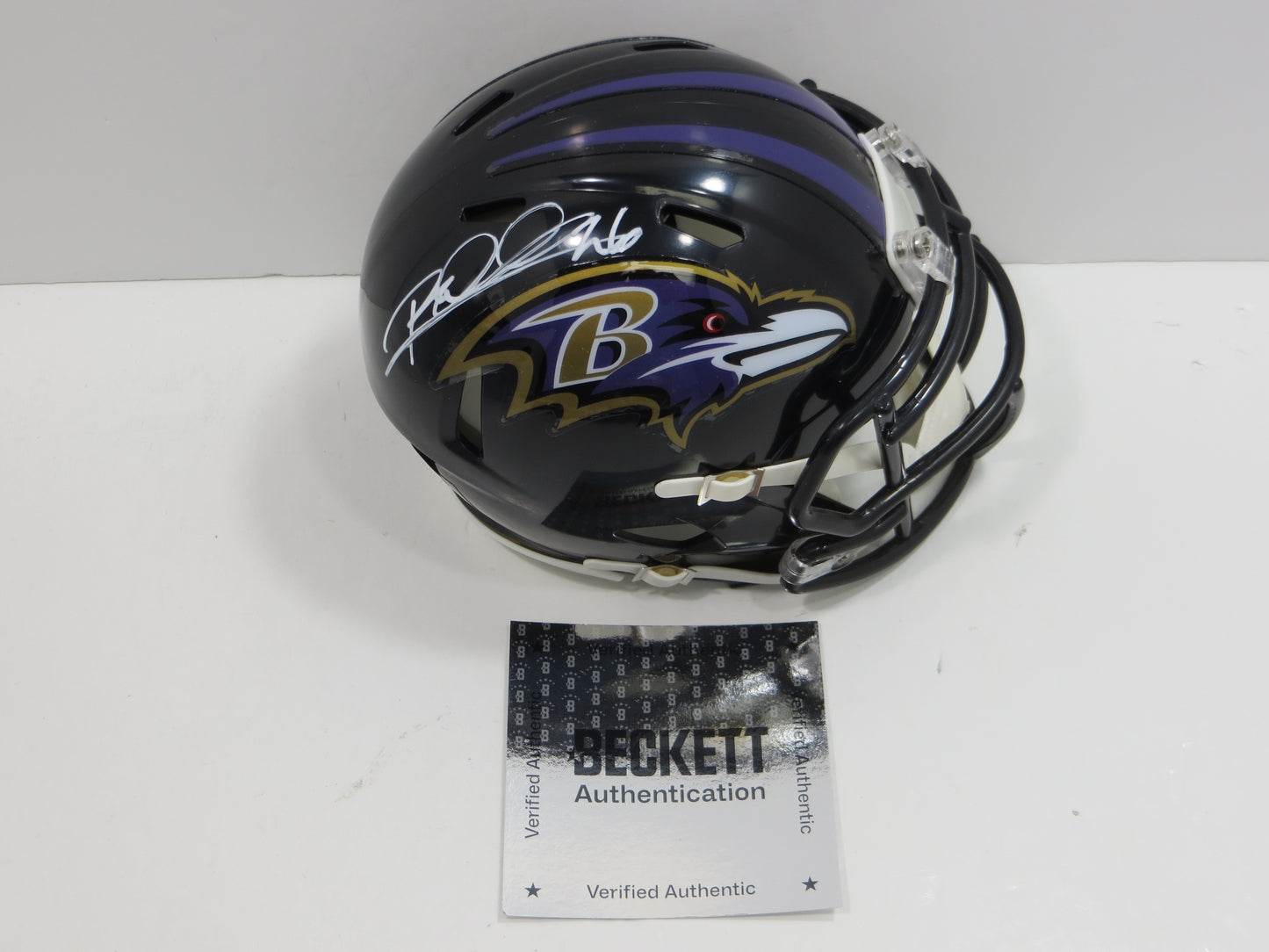 ROD WOODSON BALTIMORE RAVENS SIGNED RIDDELL MINI HELMET BAS COA