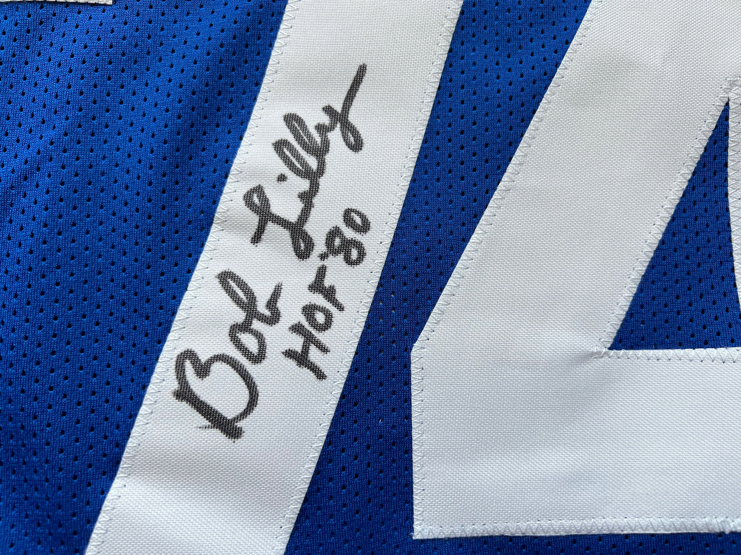 BOB LILLY SIGNED BLUE JERSEY Size 2XL Dallas Cowboys w/HOF 80 BAS COA