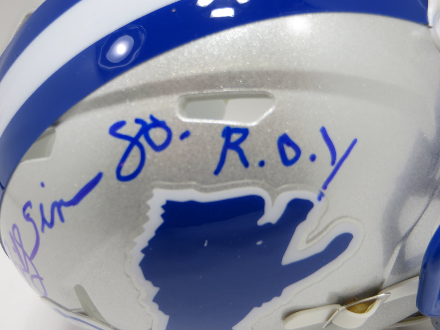 BILLY SIMS SIGNED DETROIT LIONS MINI HELMET w/ 80 ROY OU Sooners BAS