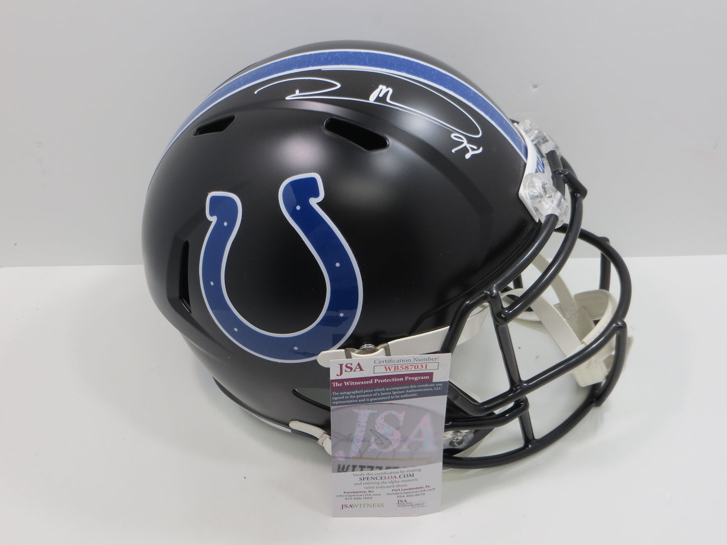 ROBERT MATHIS INDIANAPOLIS COLTS SIGNED RIDDELL SPEED F/S HELMET JSA COA