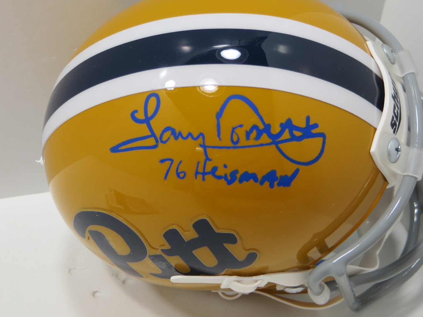 TONY DORSETT SIGNED PITT PANTHERS THROWBACK MINI HELMET w/76 HEISMAN JSA