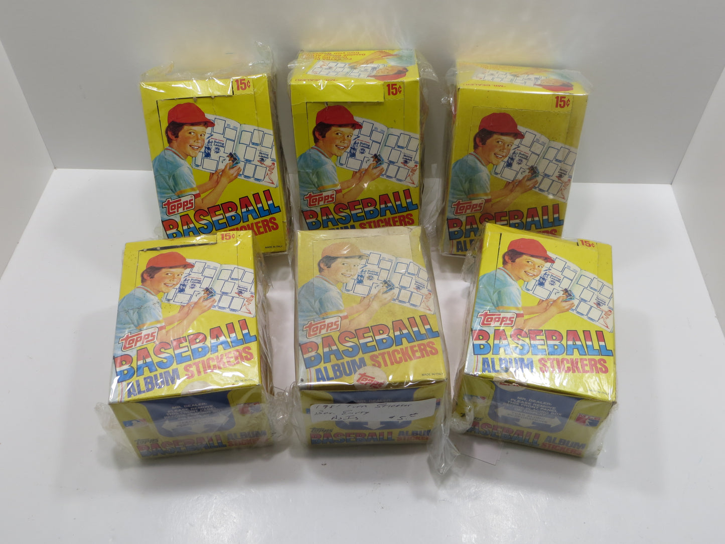 1981 TOPPS BASEBALL ALBUM STICKERS EMPTY WAX BOX Lot of 6 BOXES