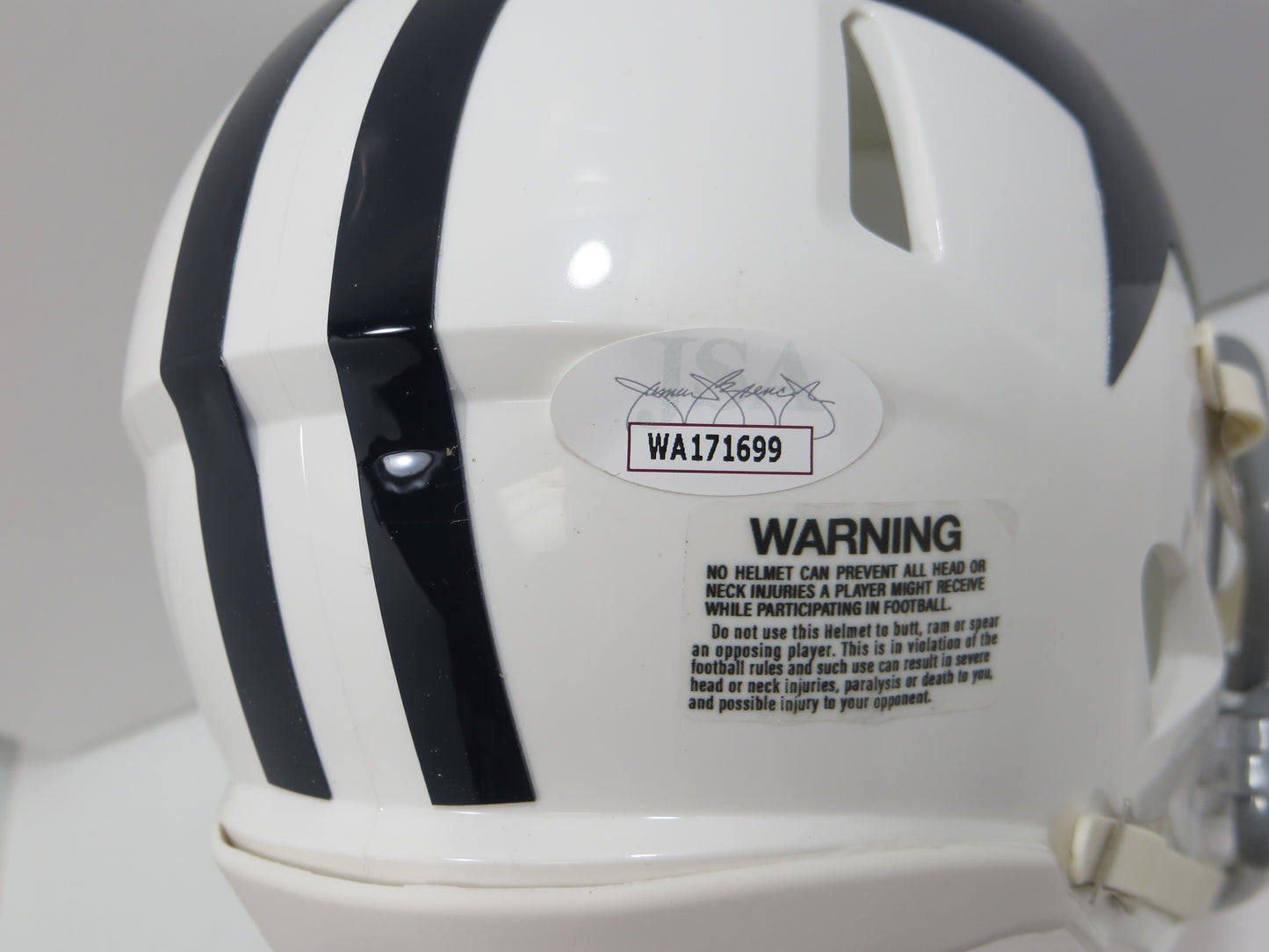 BOB LILLY SIGNED DALLAS COWBOYS MINI WHITE THROWBACK HELMET w/3 INSCs JSA