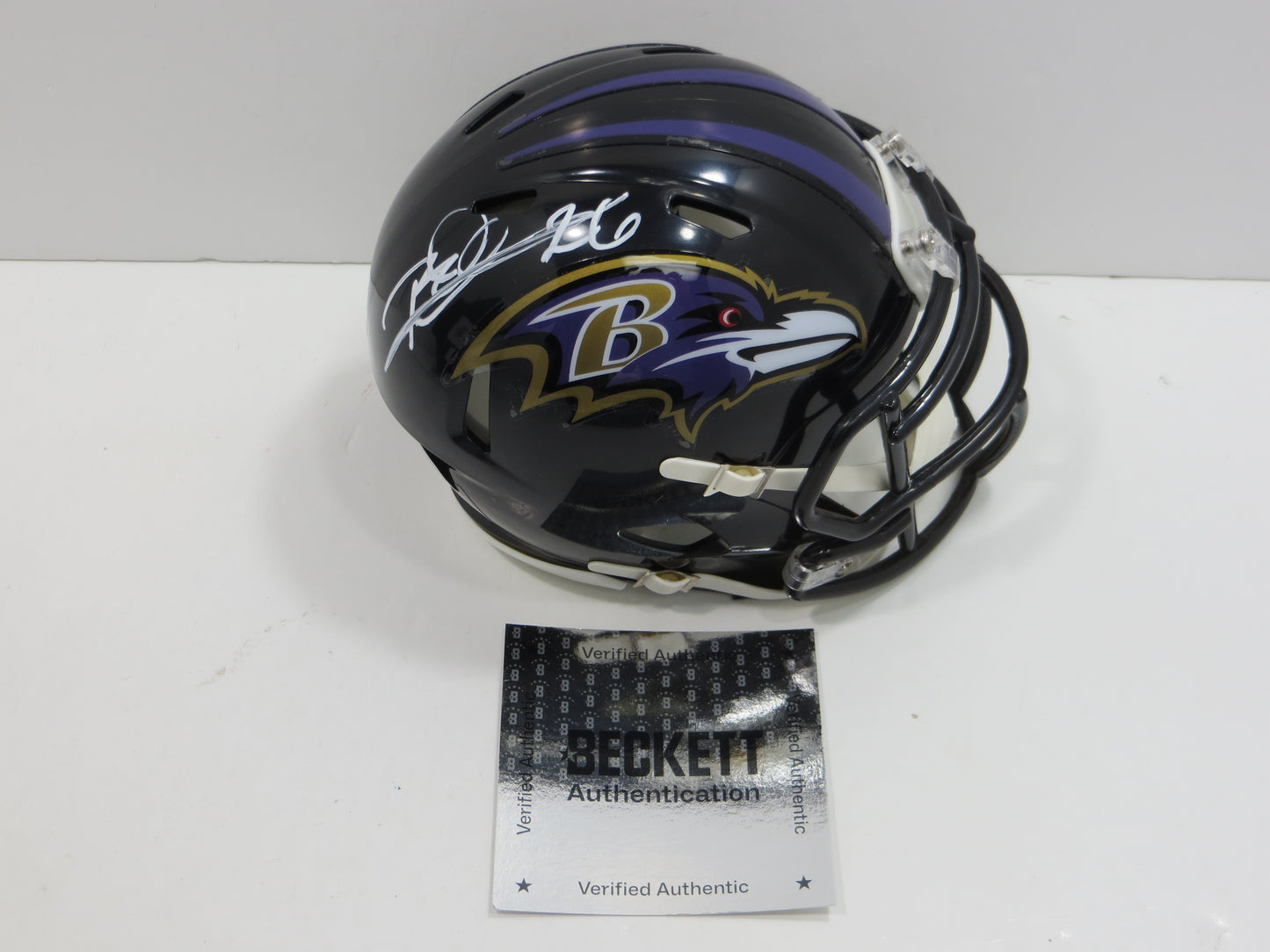 ROD WOODSON BALTIMORE RAVENS SIGNED RIDDELL MINI HELMET BAS COA