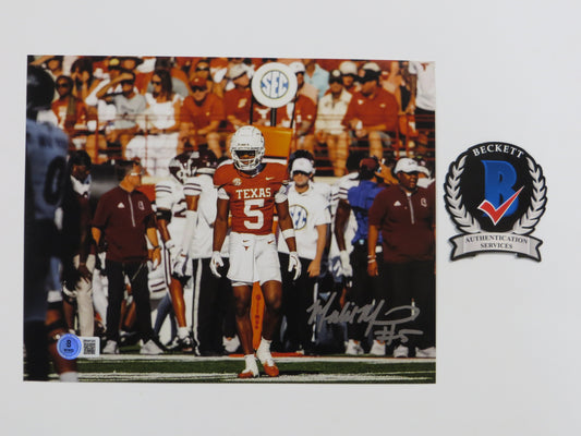 MALIK MUHAMMAD Texas Longhorns Burnt Orange Jersey SIGNED 8x10 PHOTO BAS COA