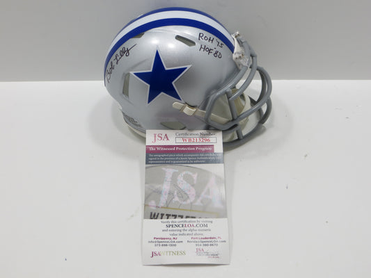 BOB LILLY SIGNED DALLAS COWBOYS RIDDELL MINI TB HELMET w/2 INSCs JSA COA