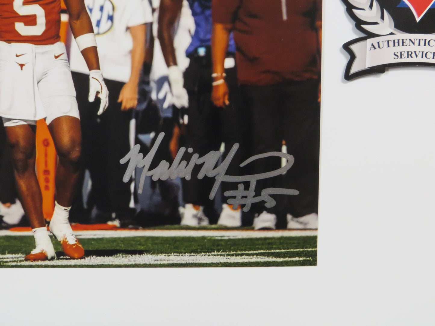 MALIK MUHAMMAD Texas Longhorns Burnt Orange Jersey SIGNED 8x10 PHOTO BAS COA