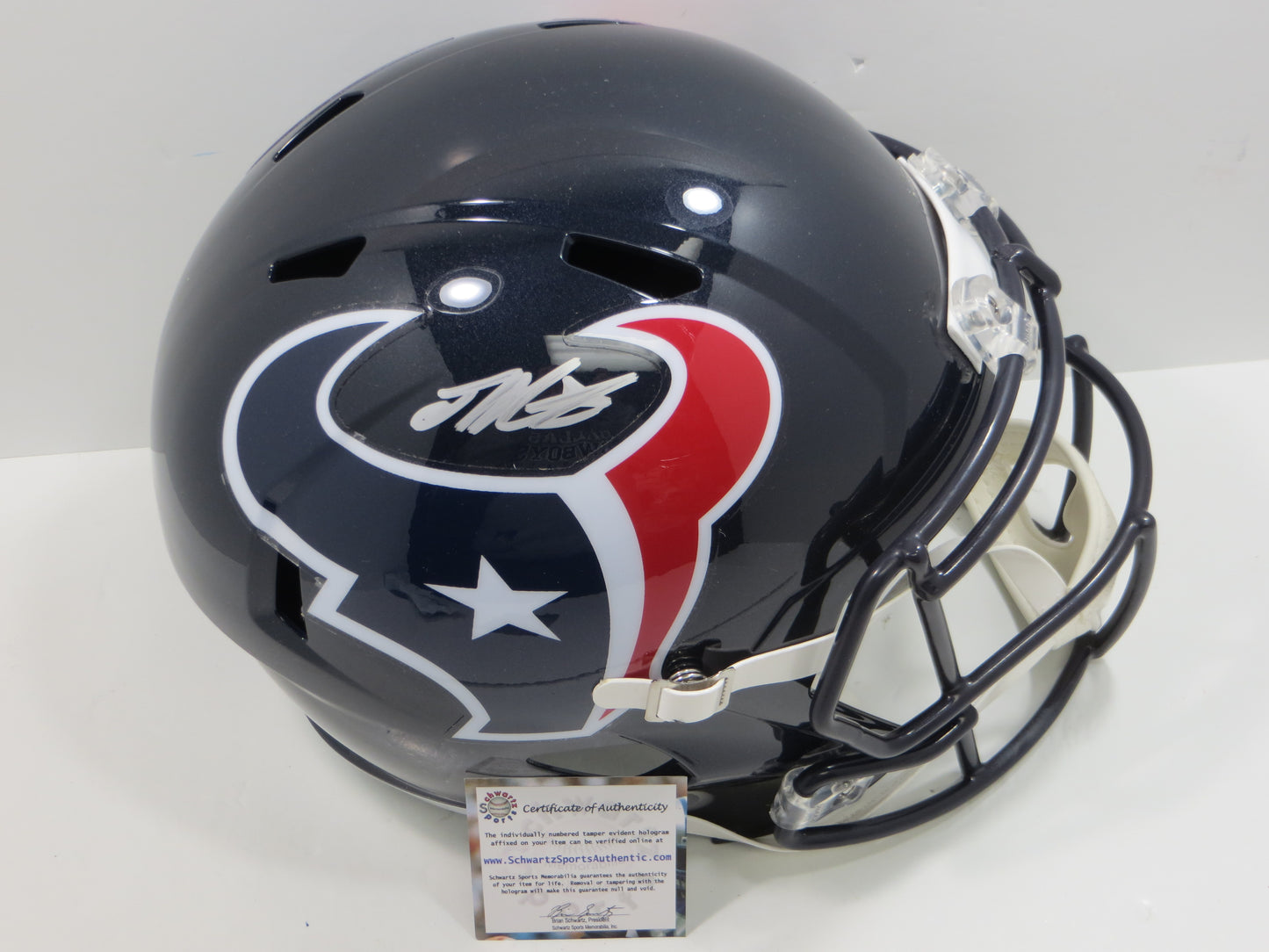 JOE MIXON HOUSTON TEXANS SIGNED SPEED FULL SIZE HELMET Schwartz OU Sooners
