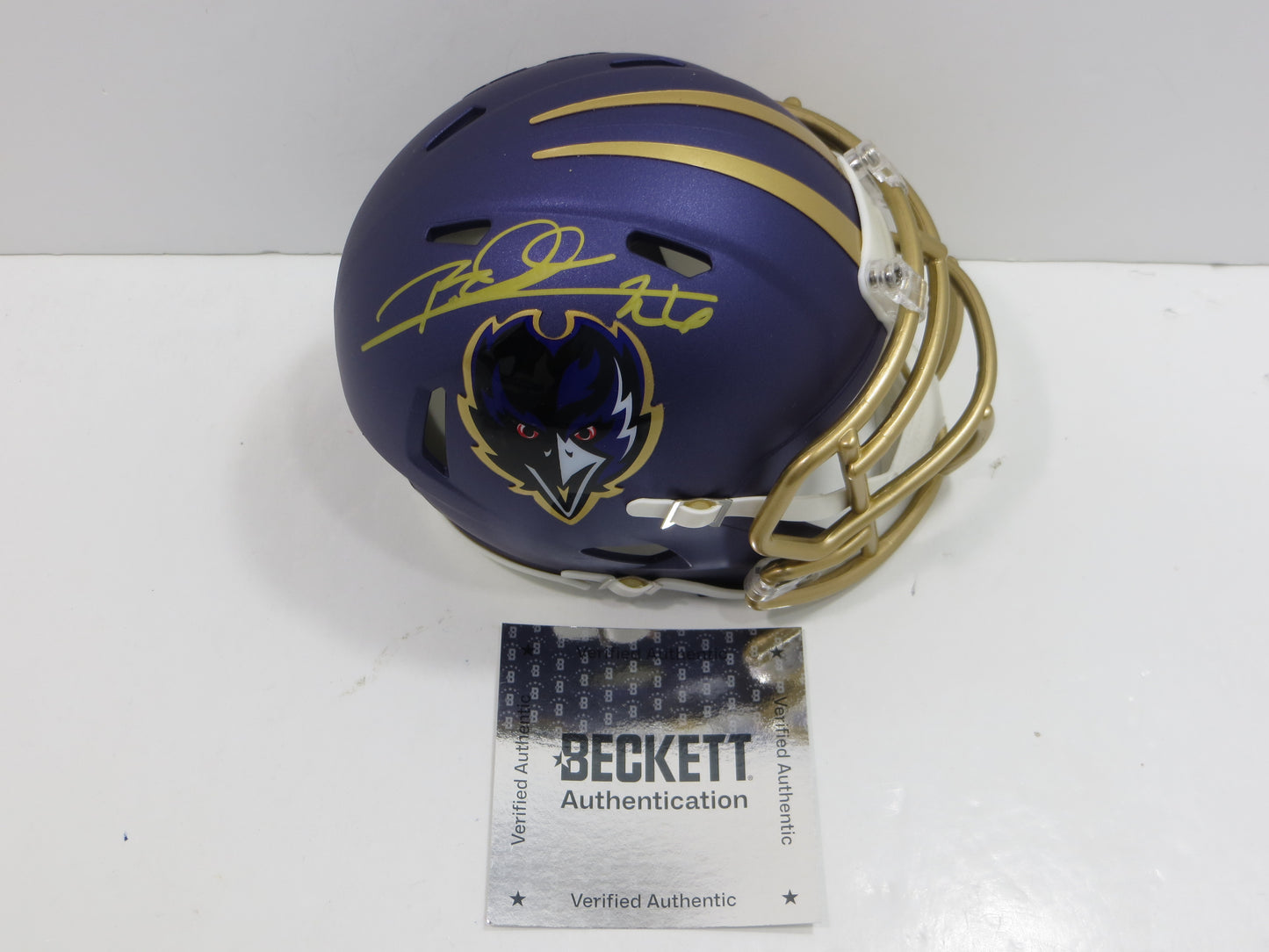 ROD WOODSON BALTIMORE RAVENS SIGNED RIDDELL FLASH MINI HELMET BAS COA