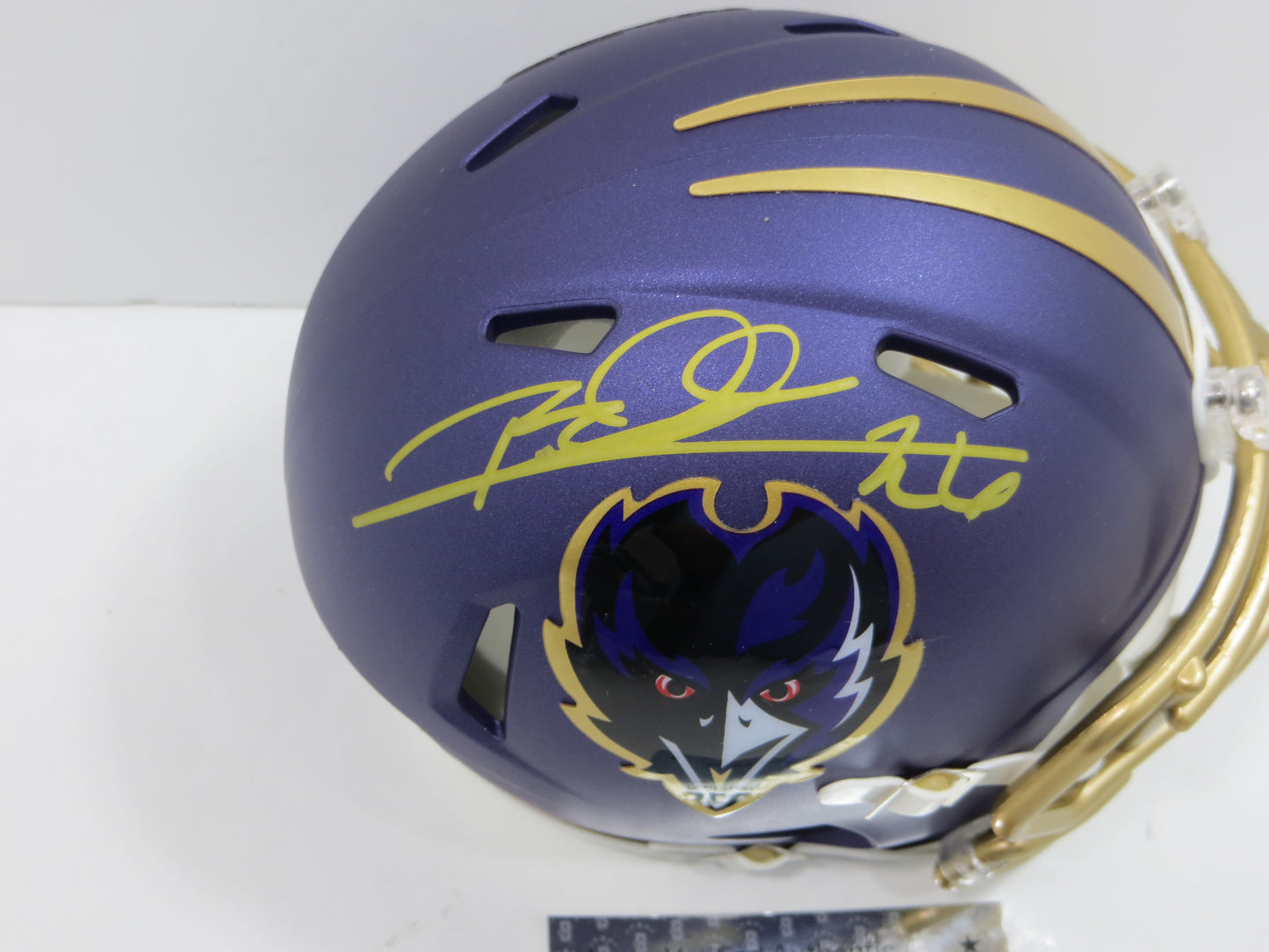 ROD WOODSON BALTIMORE RAVENS SIGNED RIDDELL FLASH MINI HELMET BAS COA