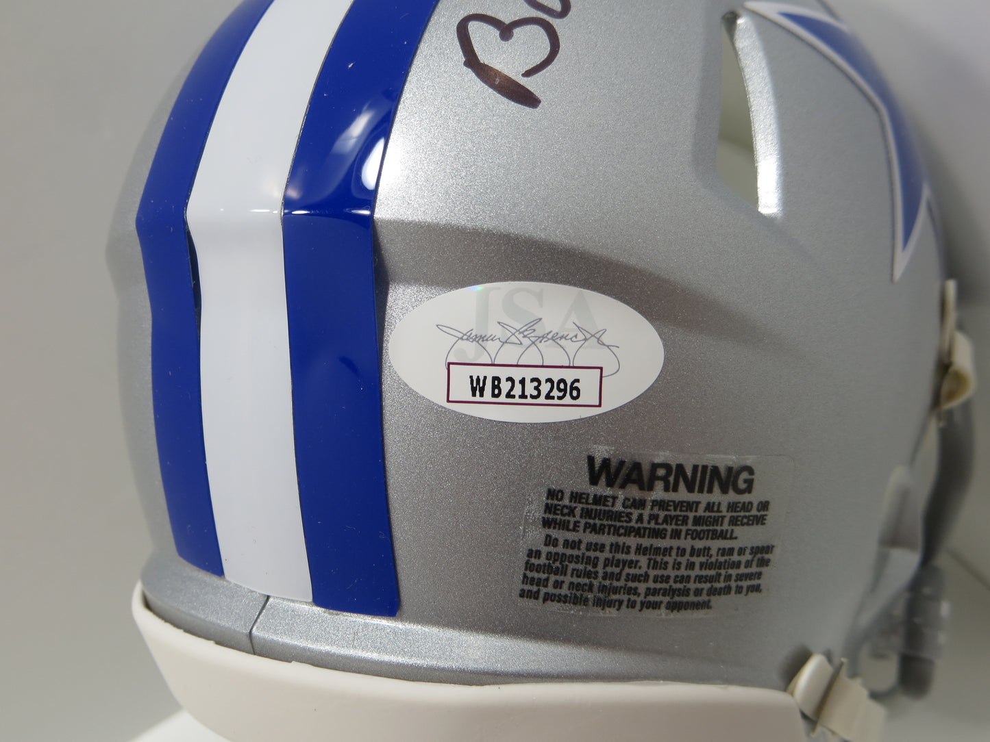 BOB LILLY SIGNED DALLAS COWBOYS RIDDELL MINI TB HELMET w/2 INSCs JSA COA