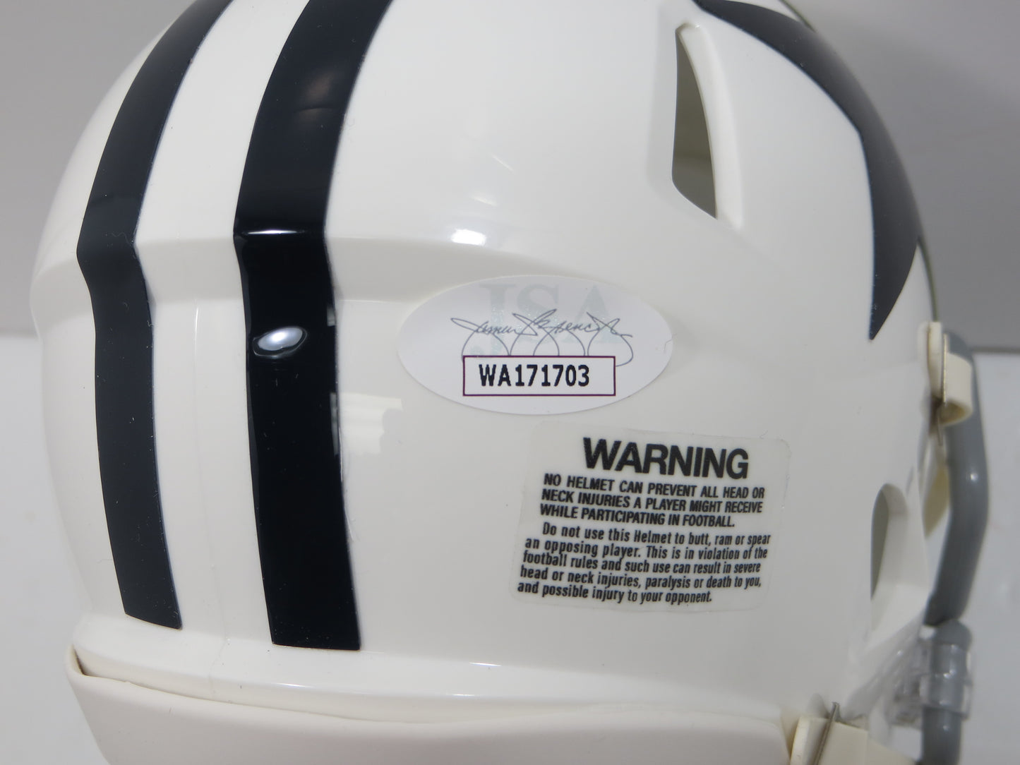 BOB LILLY SIGNED DALLAS COWBOYS MINI WHITE THROWBACK HELMET w/3 INSCs JSA