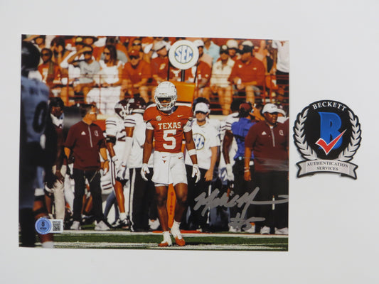 MALIK MUHAMMAD Texas Longhorns Burnt Orange Jersey SIGNED 8x10 PHOTO BAS COA