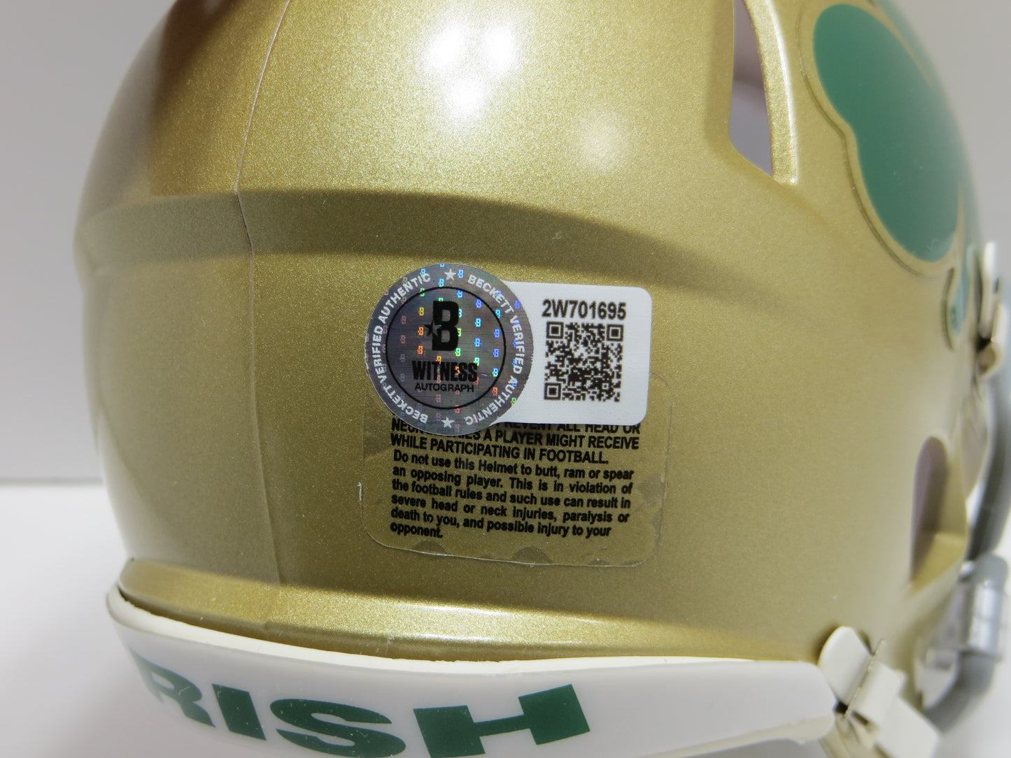 RAGHIB ROCKET ISMAIL SIGNED NOTRE DAME MINI HELMET w/2INSC BAS COA