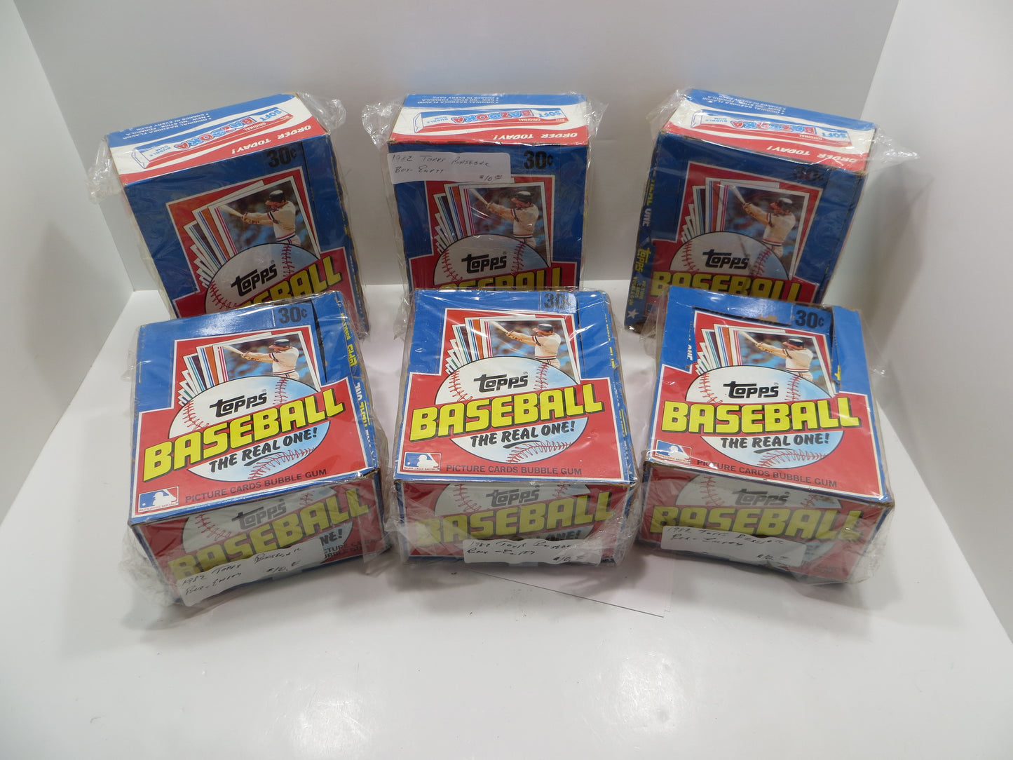 1982 TOPPS BASEBALL EMPTY WAX BOX Lot of 6