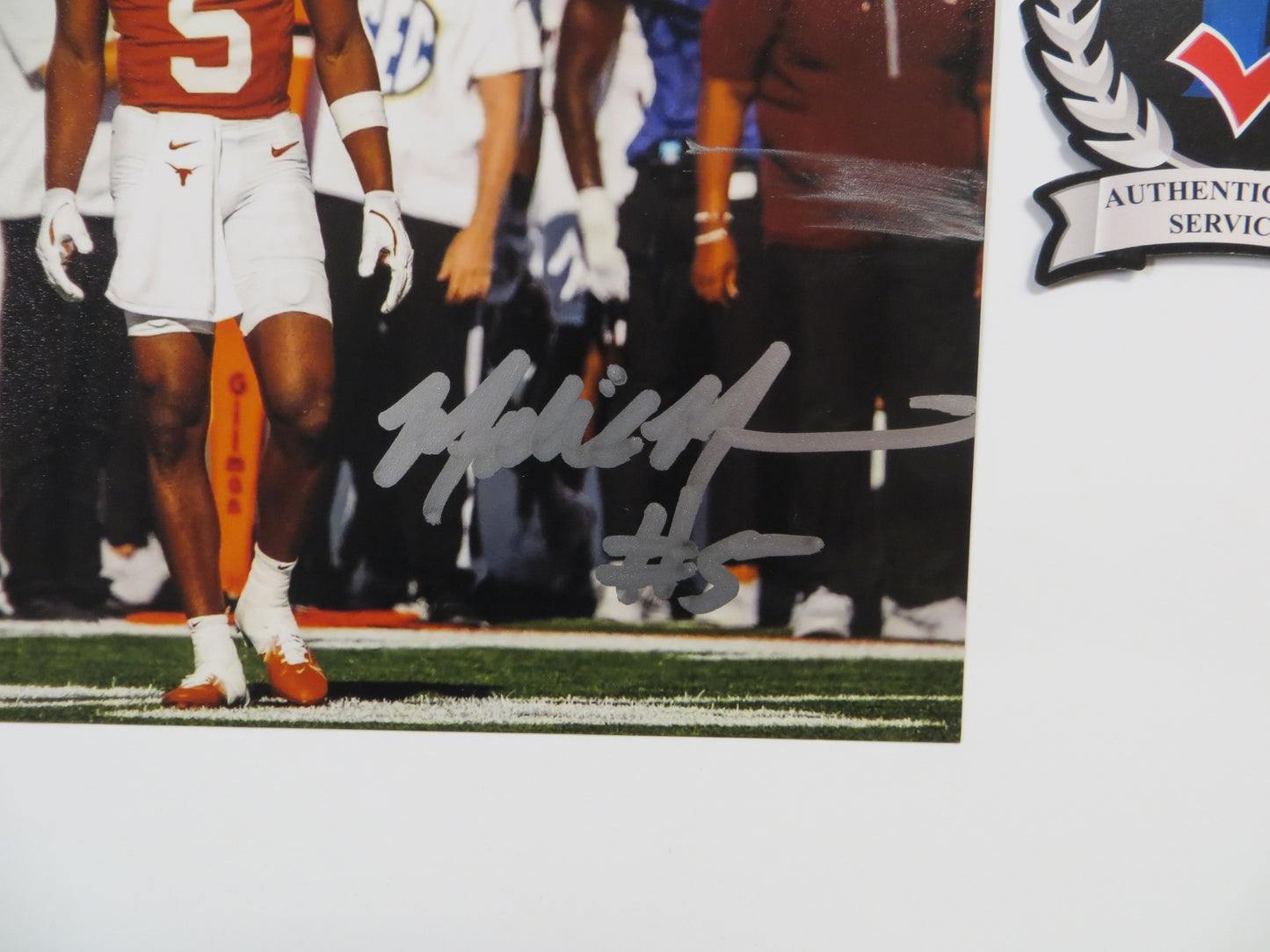 MALIK MUHAMMAD Texas Longhorns Burnt Orange Jersey SIGNED 8x10 PHOTO BAS COA