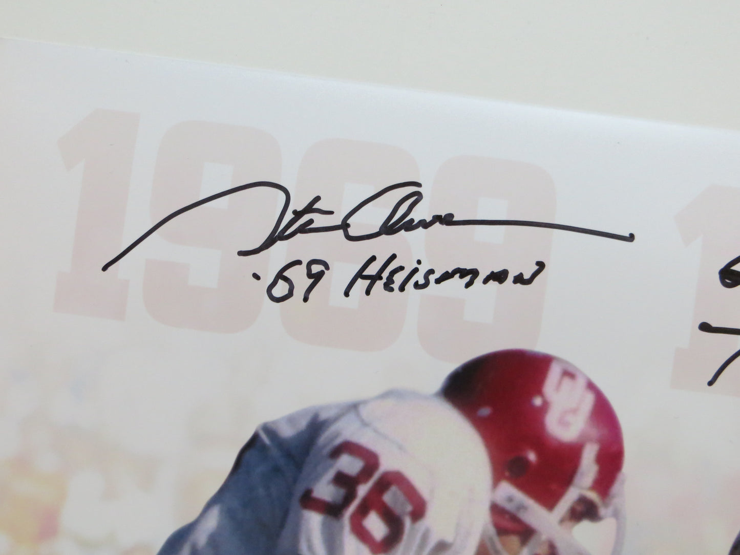 OKLAHOMA OU SOONERS HEISMAN BILLY SIMS STEVE OWENS JASON WHITE SIGNED Custom 16x20 BAS