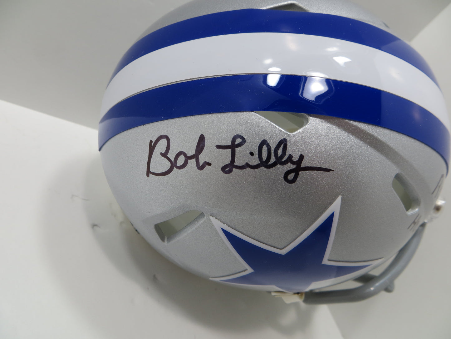 BOB LILLY SIGNED DALLAS COWBOYS RIDDELL MINI TB HELMET w/2 INSCs JSA COA