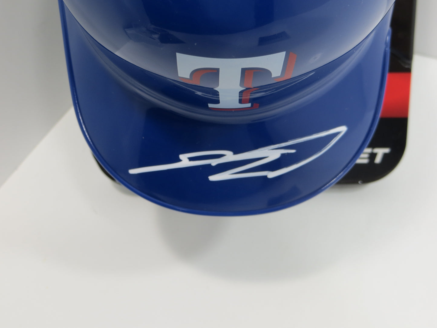 SEBASTIAN WALCOTT SIGNED TEXAS RANGERS MINI RAWLINGS BATTING HELMET BAS