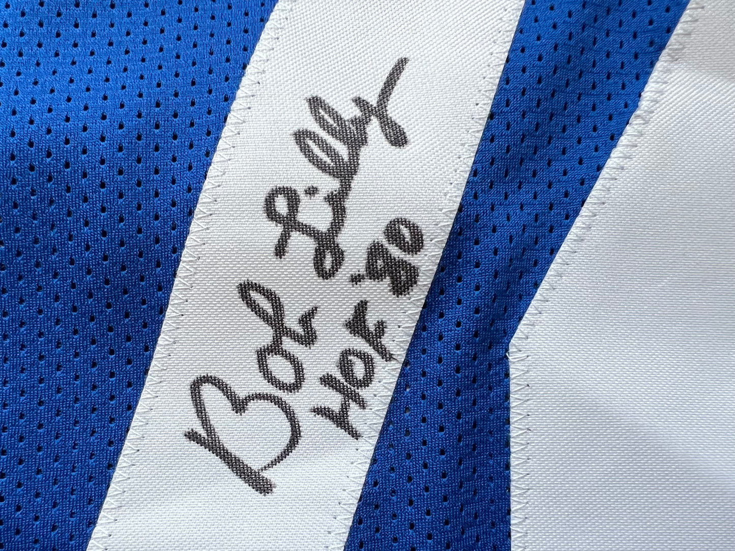 BOB LILLY SIGNED BLUE JERSEY Size 2XL Dallas Cowboys w/HOF 80 BAS COA
