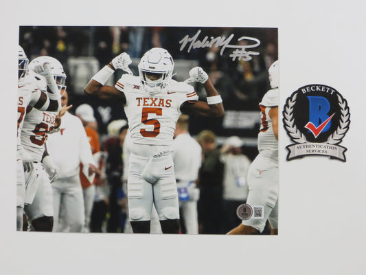 MALIK MUHAMMAD Texas Longhorns White Jersey SIGNED 8x10 PHOTO BAS COA