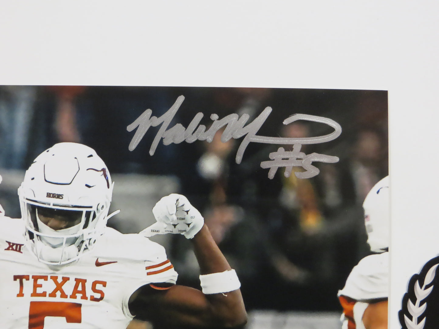 MALIK MUHAMMAD Texas Longhorns White Jersey SIGNED 8x10 PHOTO BAS COA