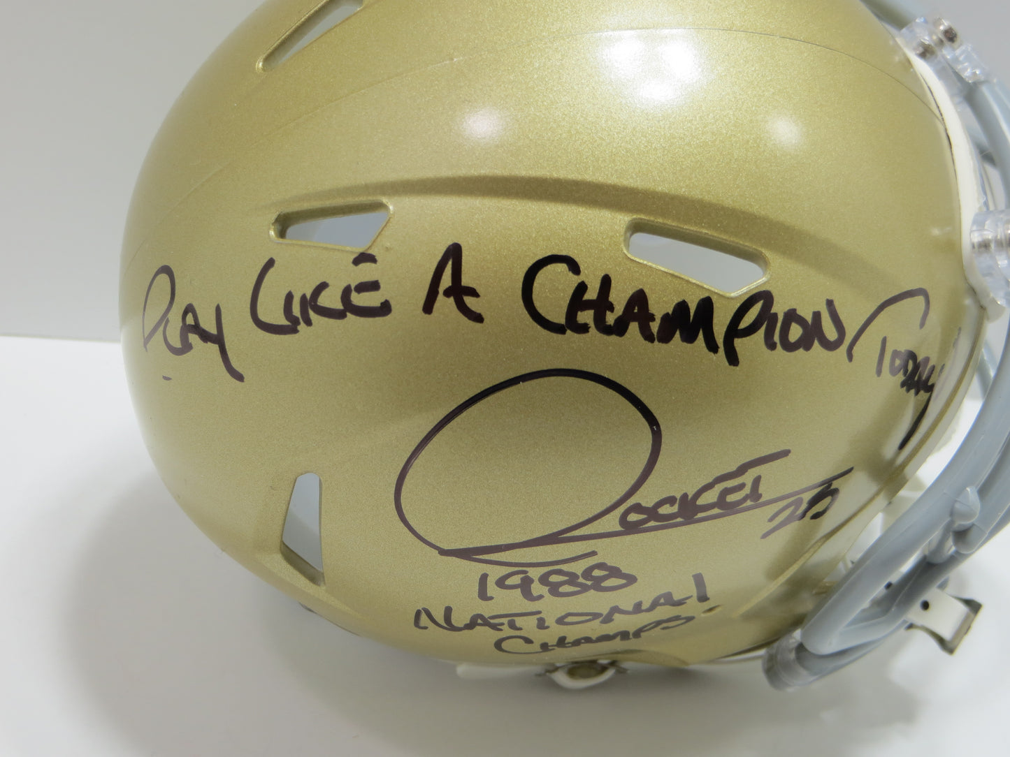 RAGHIB ROCKET ISMAIL SIGNED NOTRE DAME MINI HELMET w/2INSC BAS COA